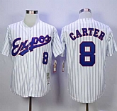 Montreal Expos #8 Gary Carter Mitchell And Ness 1982 White(Black Strip) Throwback Stitched MLB Jersey Sanguo,baseball caps,new era cap wholesale,wholesale hats